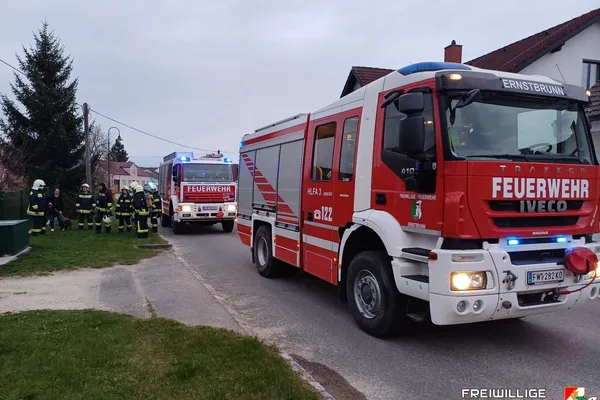 Kaminbrand in Maisbirbaum während der Monatsübung