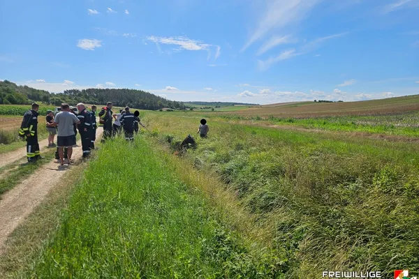 Pferderettung aus dem Senningbach bei Maisbirbaum